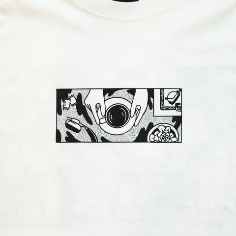 「コーヒーのある生活」Long Sleeve T-shirt   -WHITE-